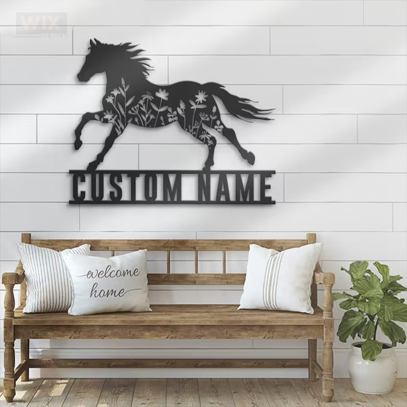 Horse LED Metal Sign