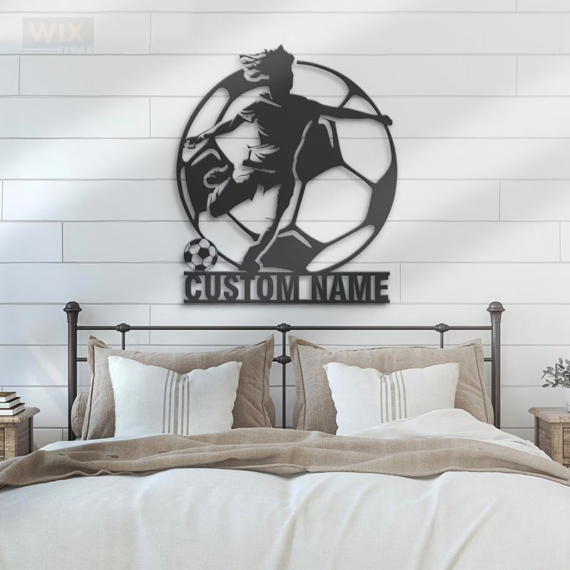 Soccer LED Metal Sign - Wix Decor