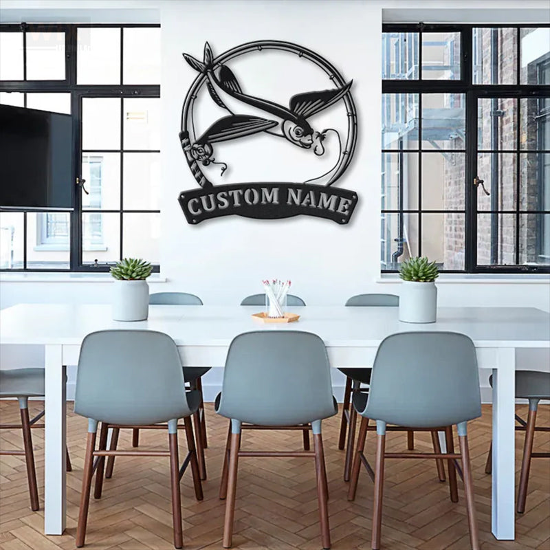 Fishing LED Metal Sign - Wix Decor
