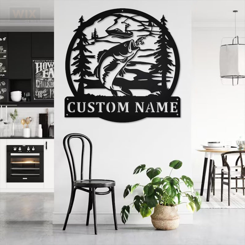 Fishing LED Metal Sign - Wix Decor