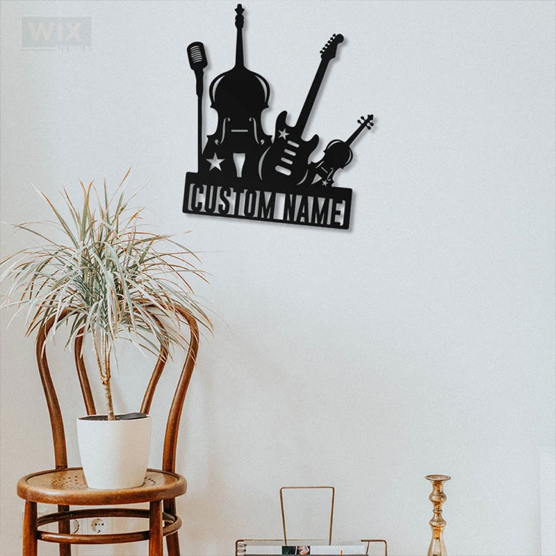 Guitar LED Metal Sign