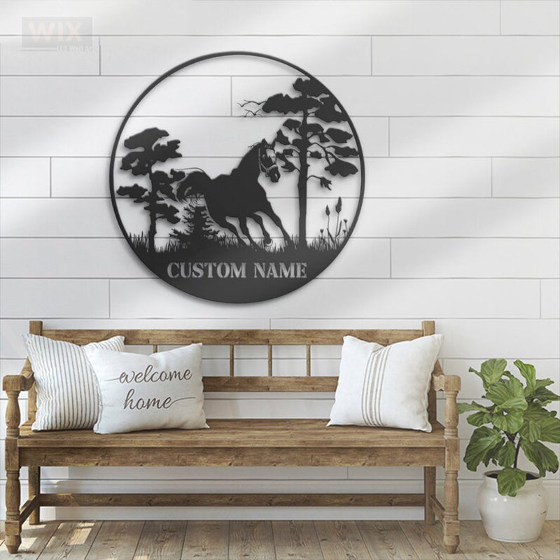 Horse LED Metal Sign