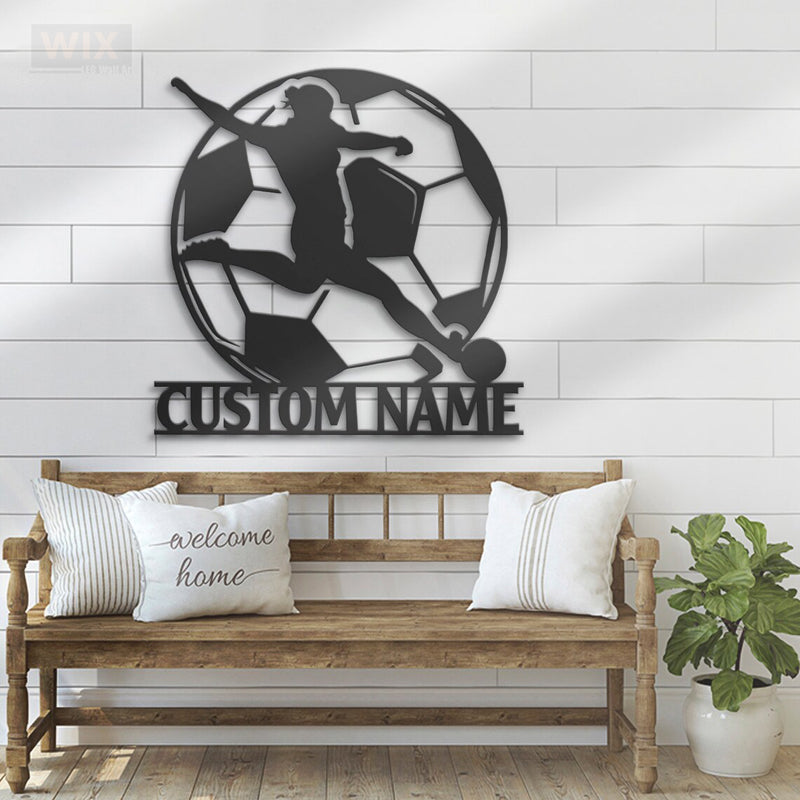 Soccer LED Metal Sign - Wix Decor