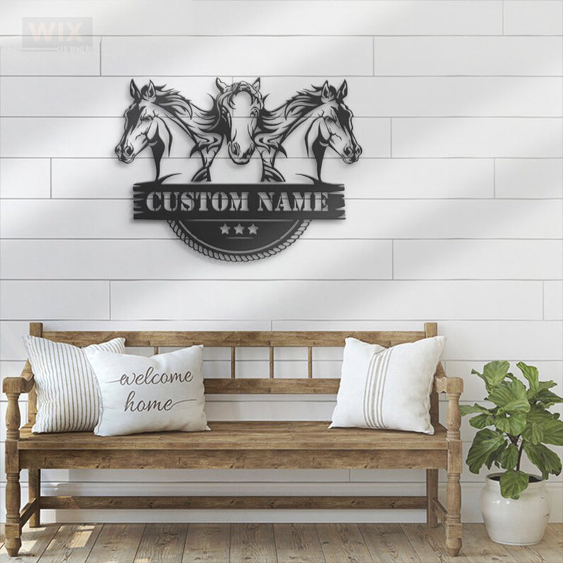 Horse LED Metal Sign
