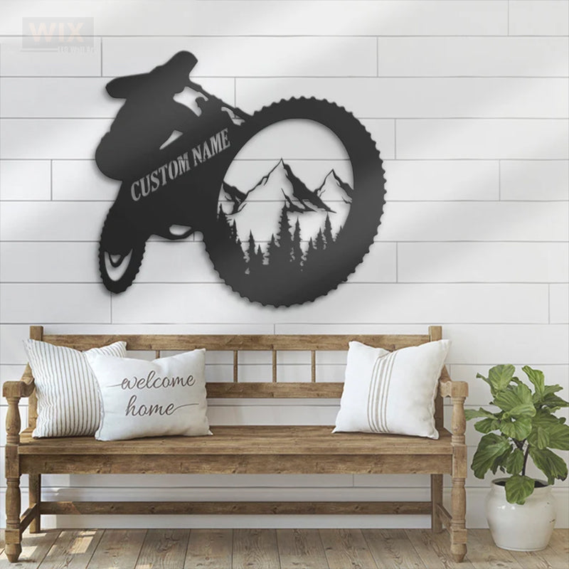 Mountain Bike LED Metal Sign - Wix Decor