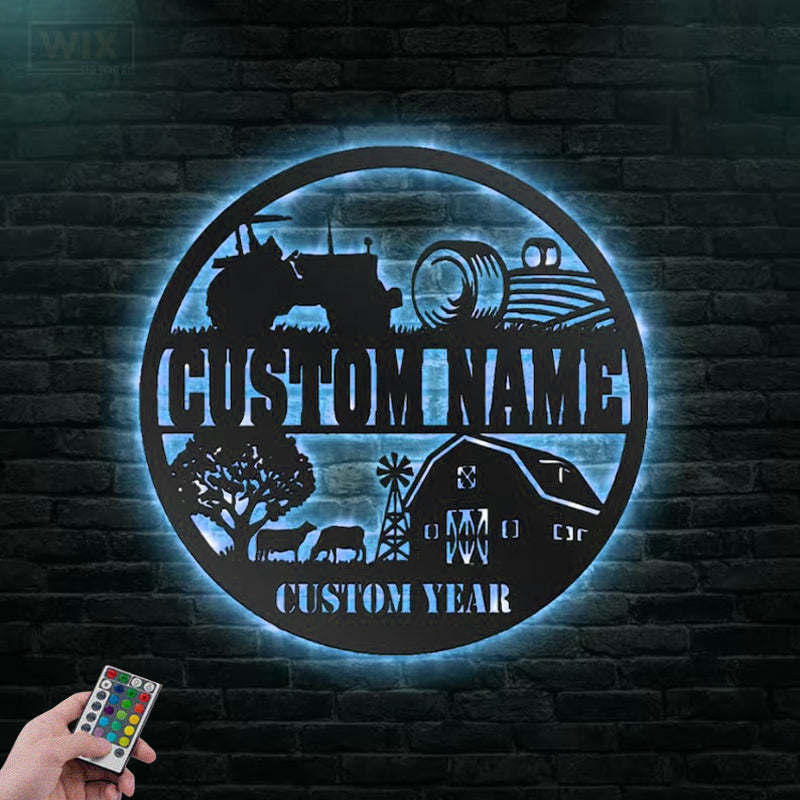 Farm LED Metal Sign
