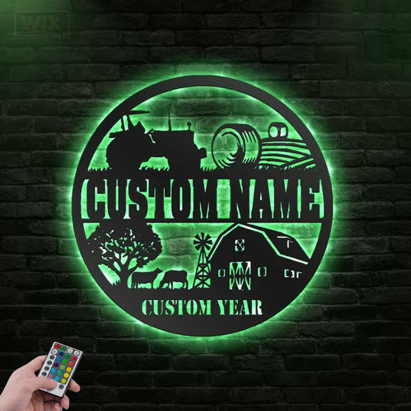 Farm LED Metal Sign
