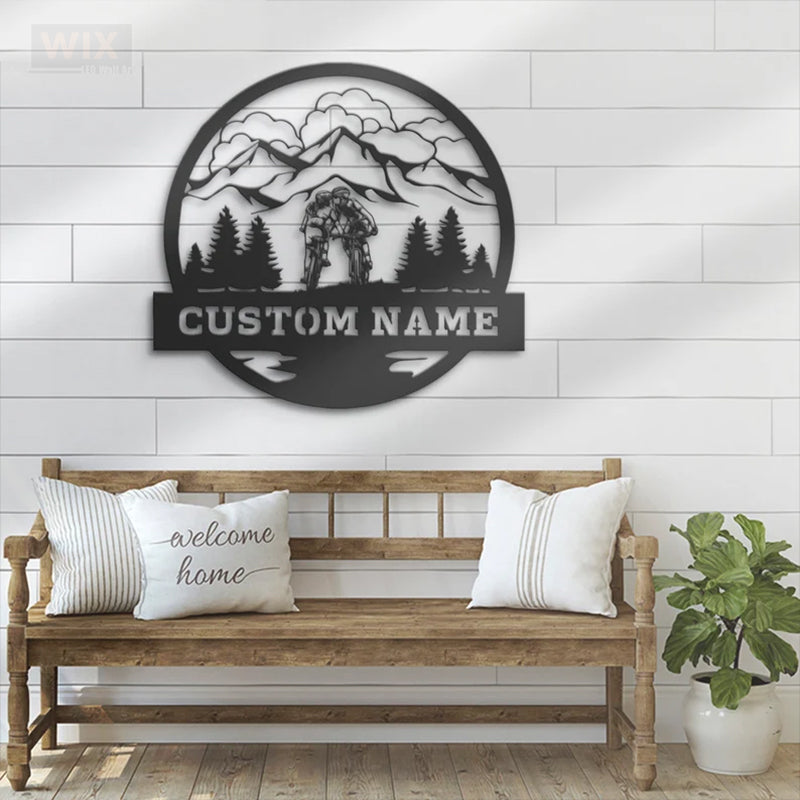 Mountain Bike LED Metal Sign - Wix Decor