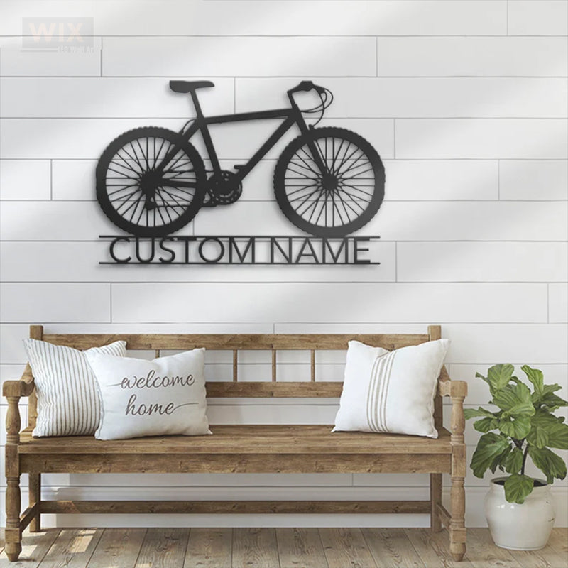Mountain Bike LED Metal Sign - Wix Decor
