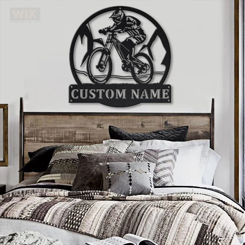 Mountain Bike LED Metal Sign - Wix Decor