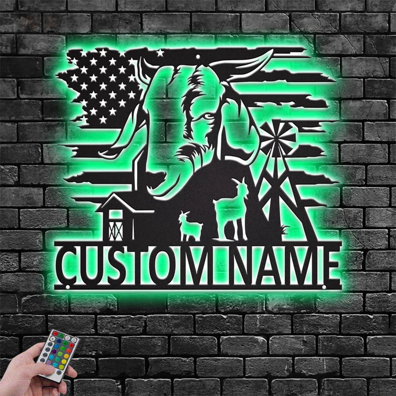 Farm LED Metal Sign