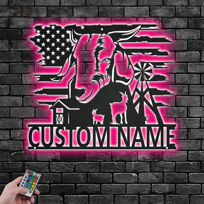 Farm LED Metal Sign