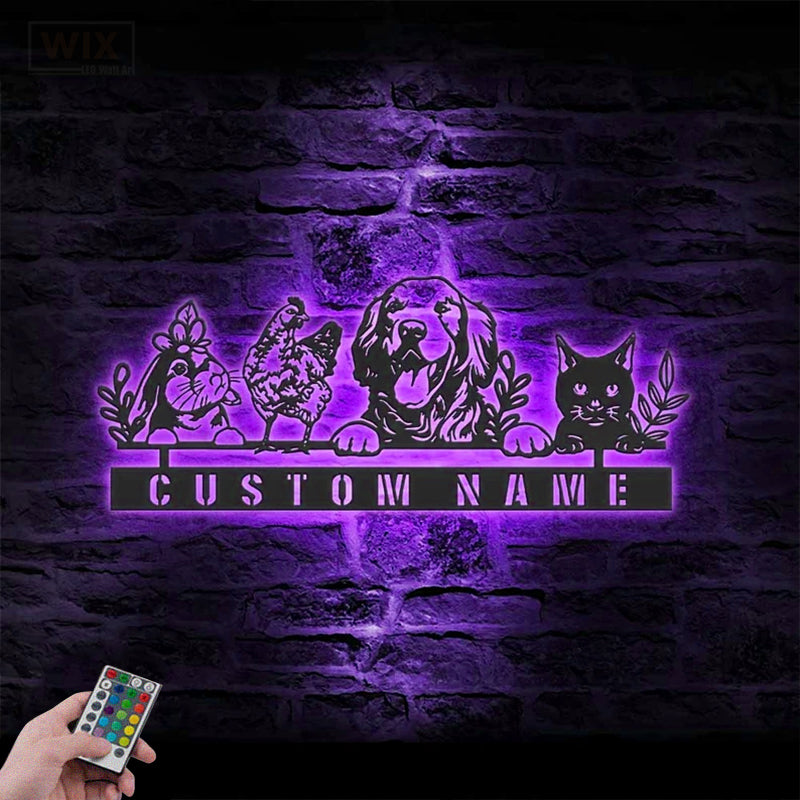 Farm LED Metal Sign - Wix Decor