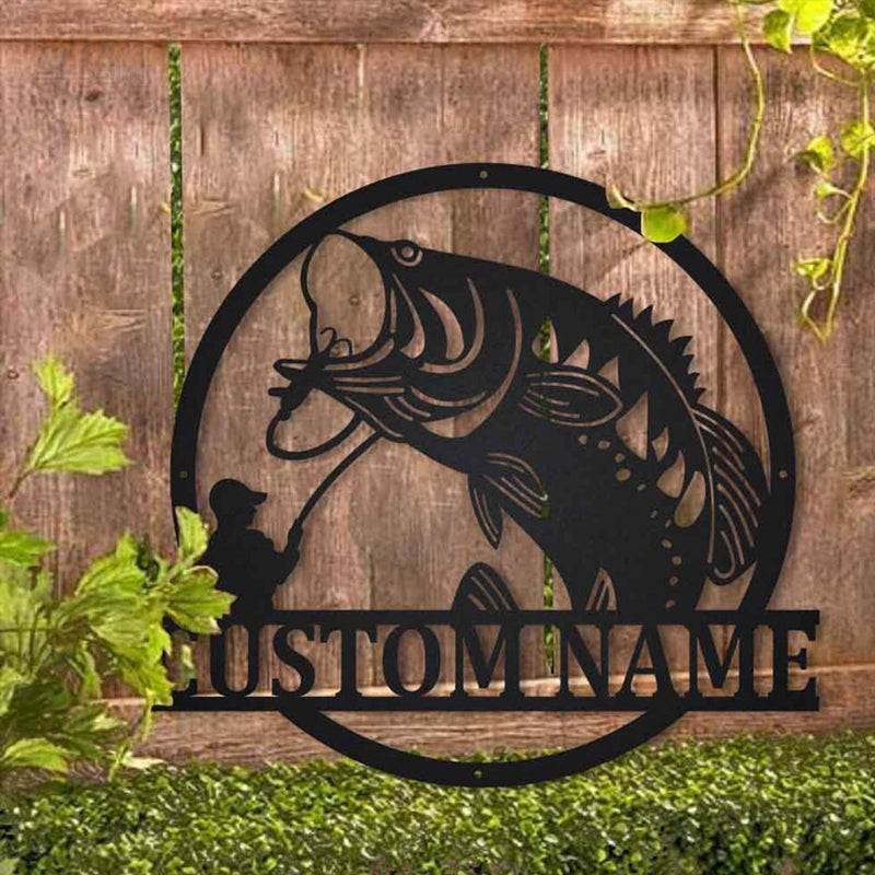 Fishing LED Metal Sign