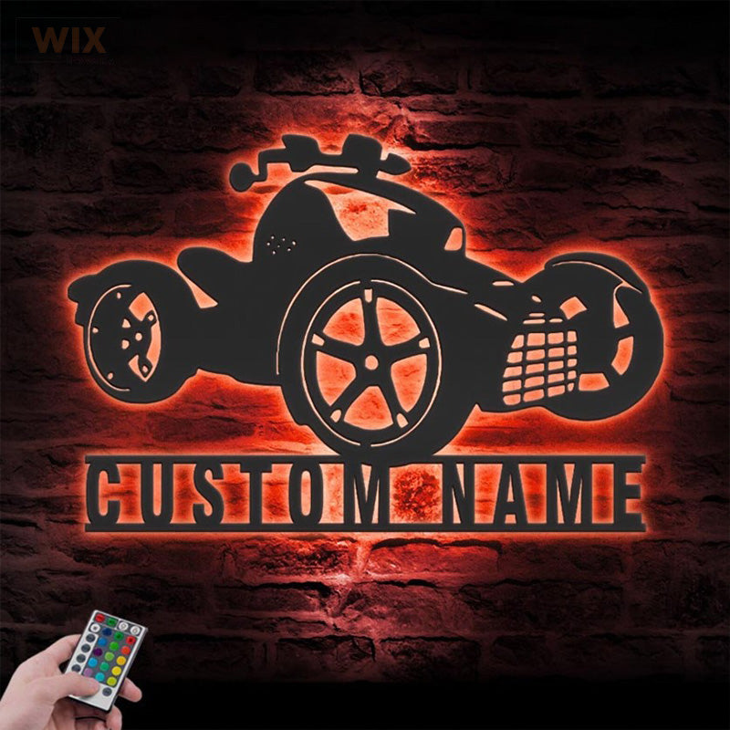 Motorcycle LED Metal Sign - Wix Decor