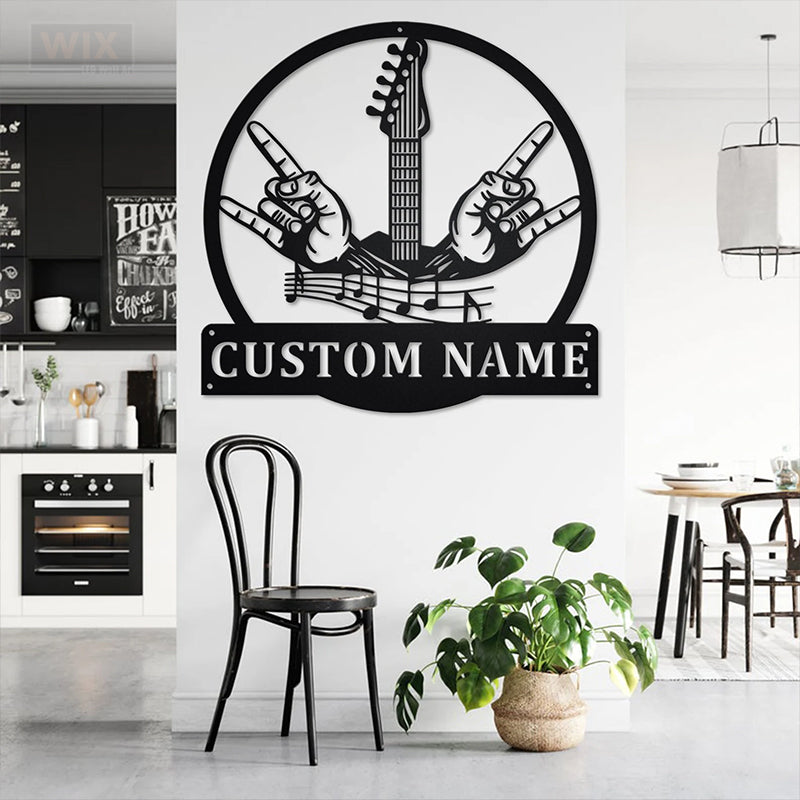 Guitar LED Metal Sign