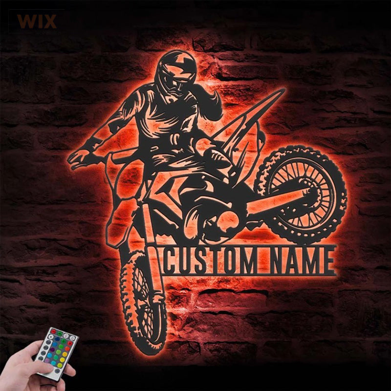 Motorcycle LED Metal Sign - Wix Decor