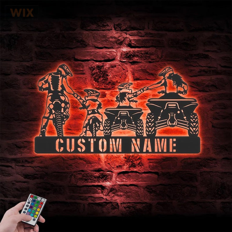 Motorcycle LED Metal Sign - Wix Decor