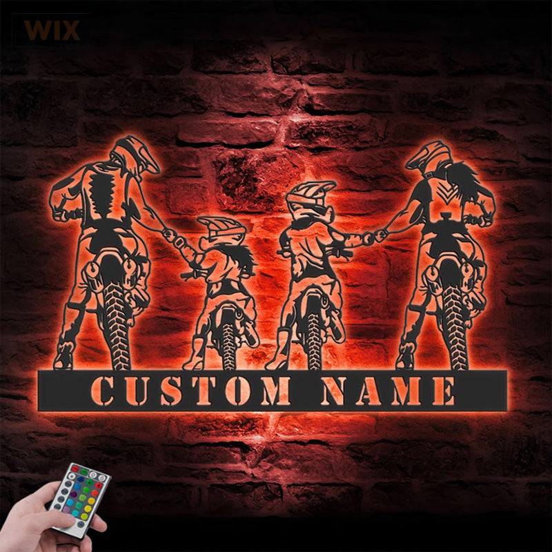 Motorcycle LED Metal Sign - Wix Decor