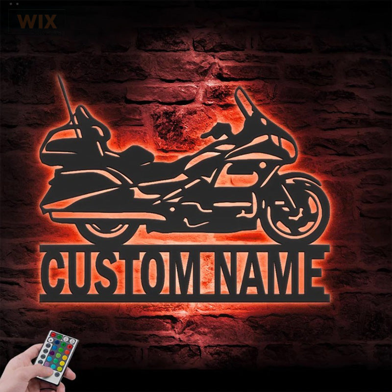 Motorcycle LED Metal Sign - Wix Decor