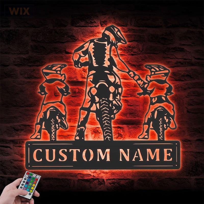 Motorcycle LED Metal Sign - Wix Decor