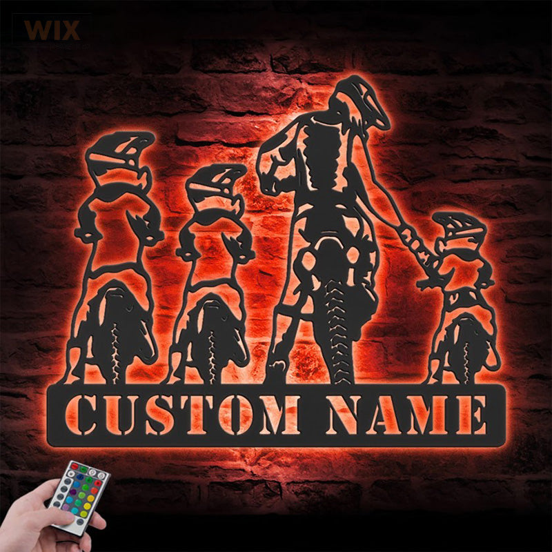 Motorcycle LED Metal Sign - Wix Decor