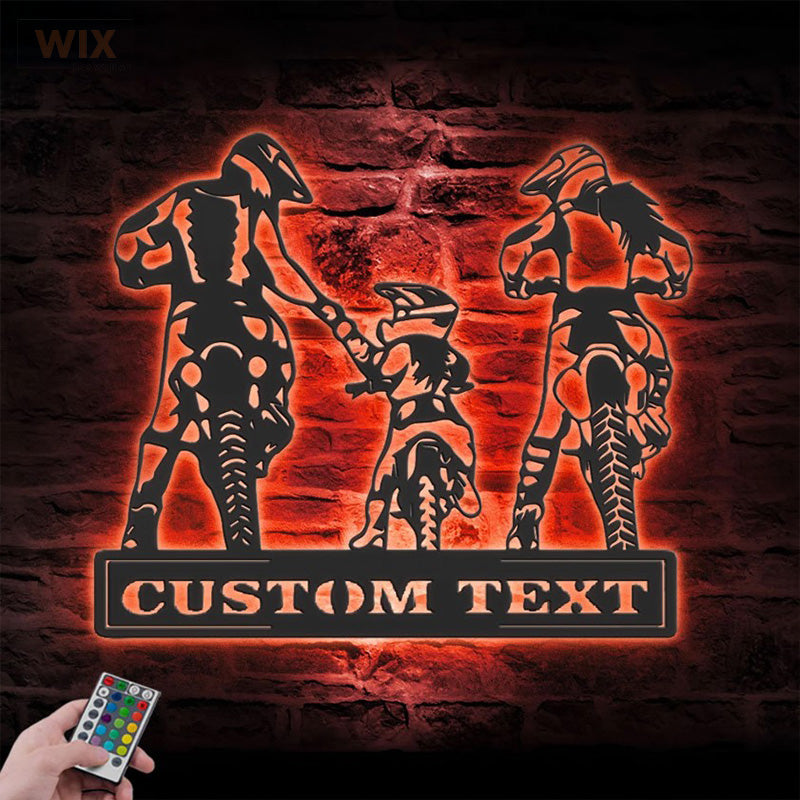 Motorcycle LED Metal Sign - Wix Decor
