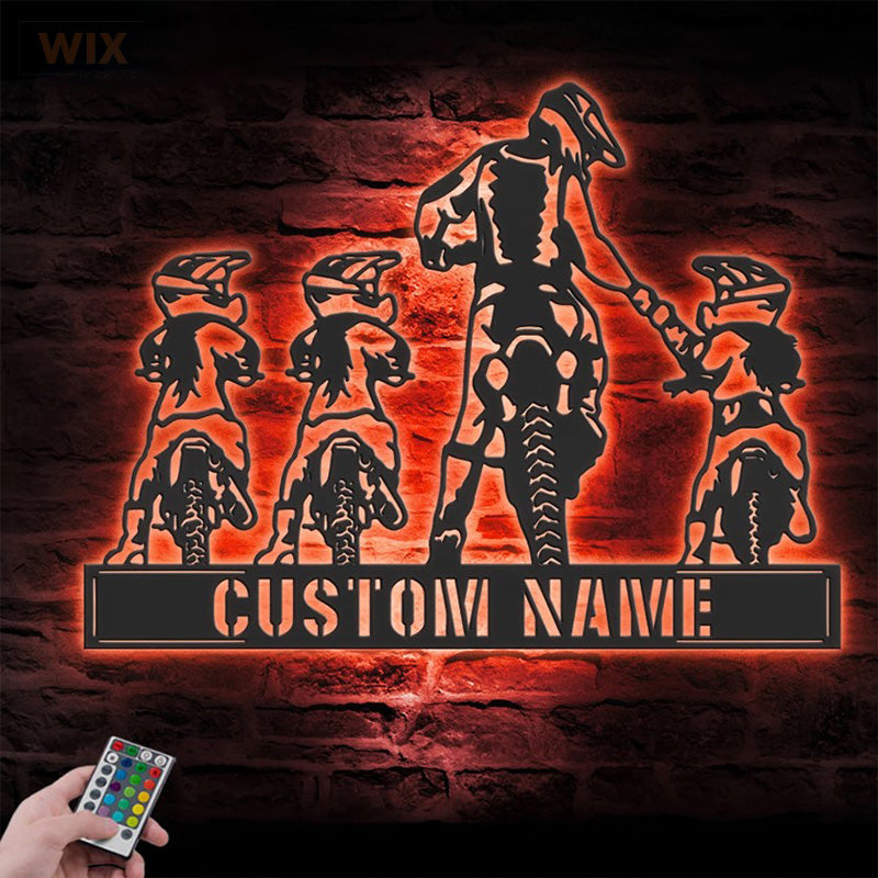 Motorcycle LED Metal Sign - Wix Decor
