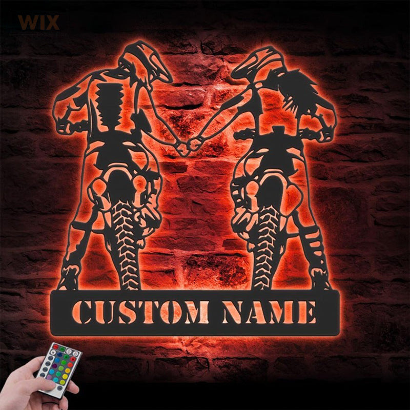 Motorcycle LED Metal Sign - Wix Decor
