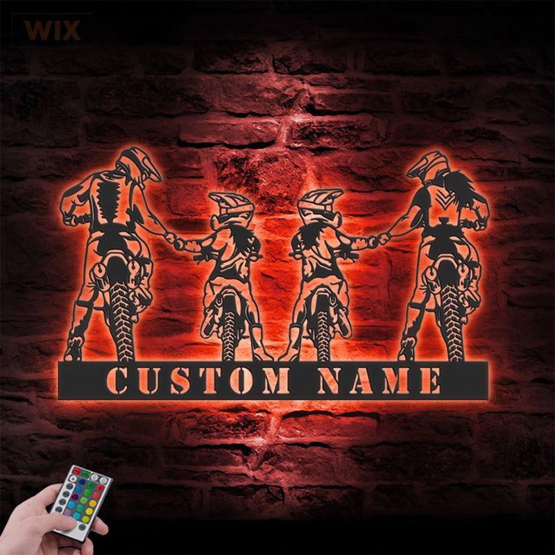 Motorcycle LED Metal Sign - Wix Decor