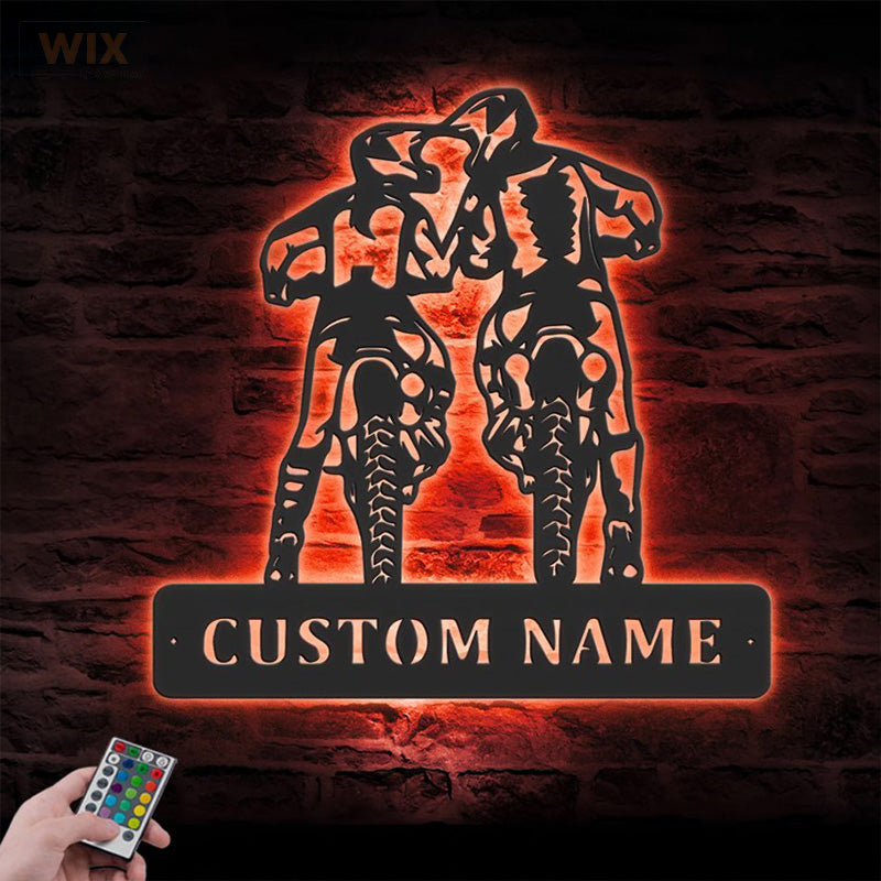 Motorcycle LED Metal Sign - Wix Decor