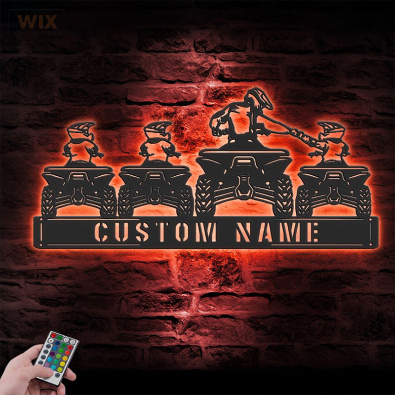Motorcycle LED Metal Sign - Wix Decor