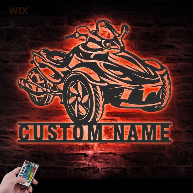 Motorcycle LED Metal Sign - Wix Decor
