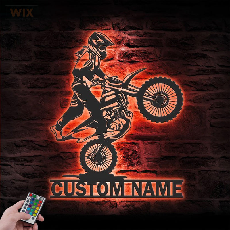 Motorcycle LED Metal Sign - Wix Decor