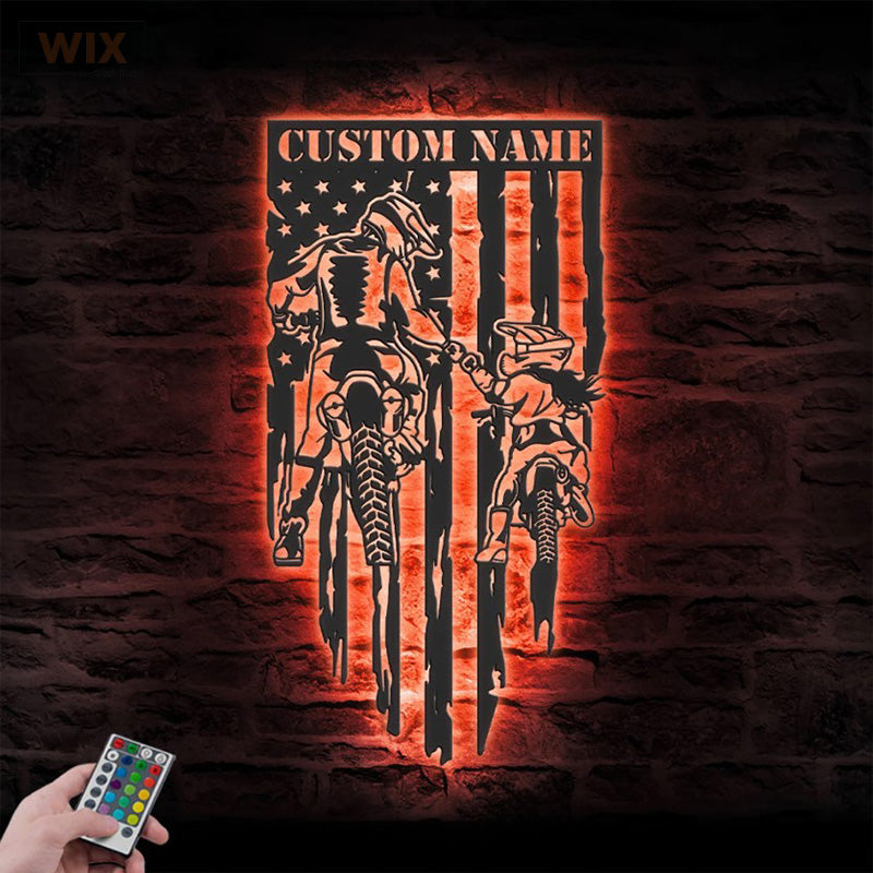 Motorcycle LED Metal Sign - Wix Decor