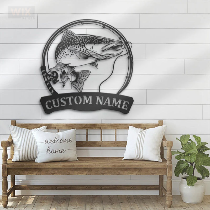 Fishing LED Metal Sign
