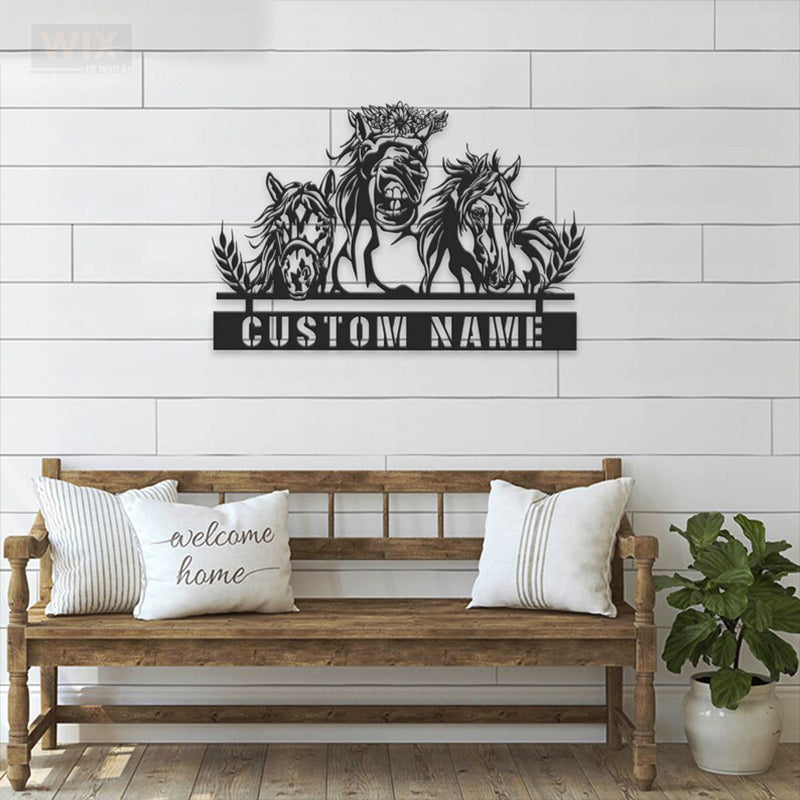 Horse LED Metal Sign