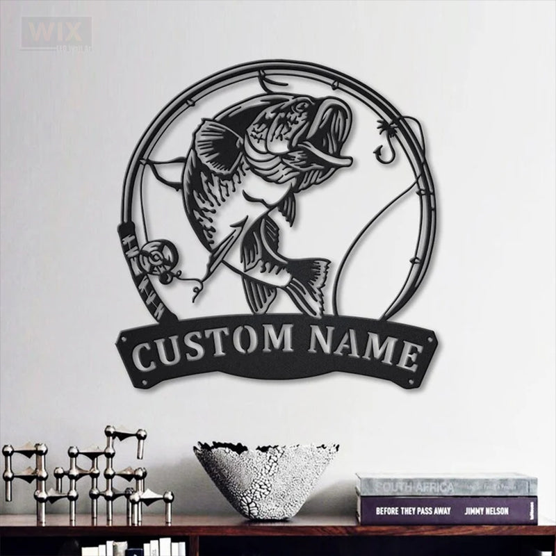 Fishing LED Metal Sign