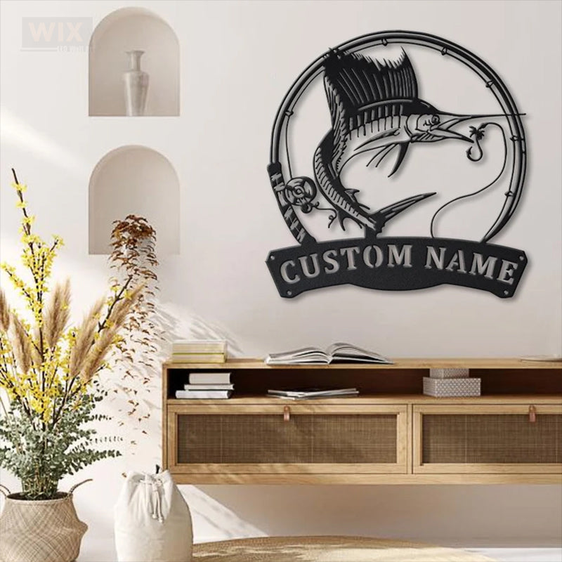 Fishing LED Metal Sign
