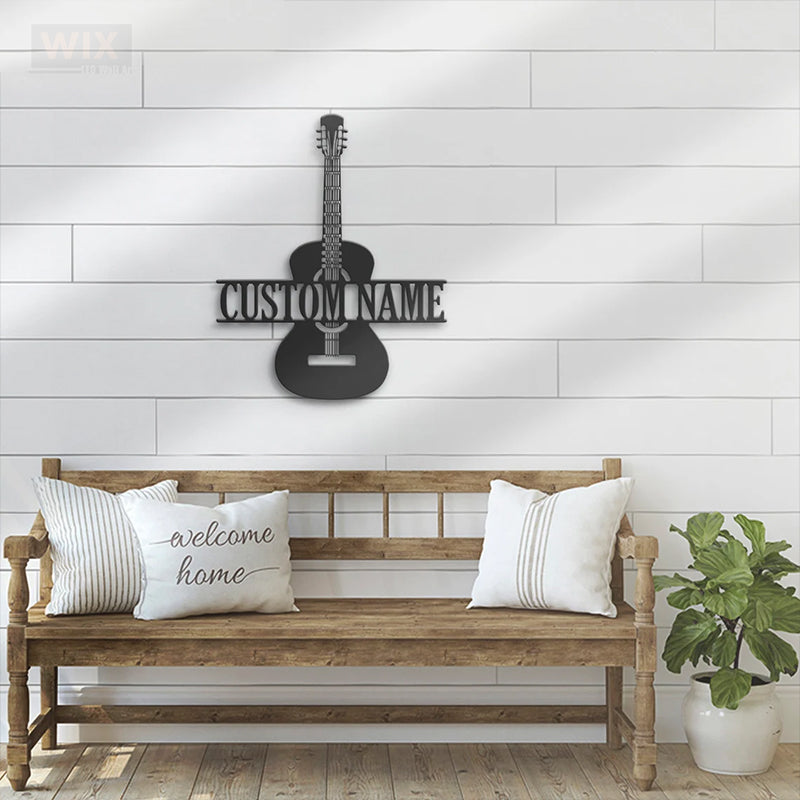 Guitar LED Metal Sign