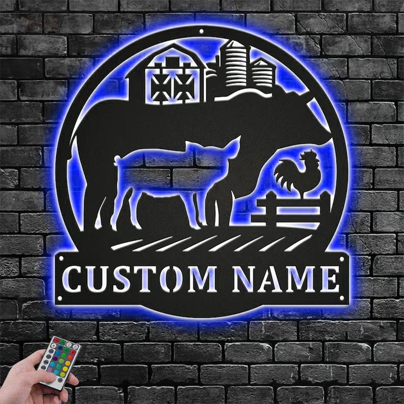 Farm LED Metal Sign
