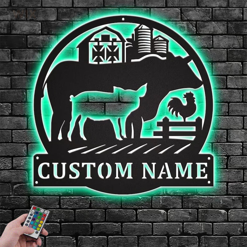 Farm LED Metal Sign