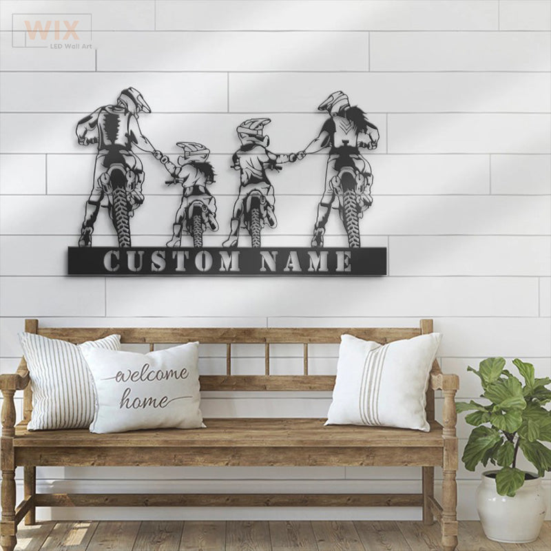 Motorcycle LED Metal Sign - Wix Decor