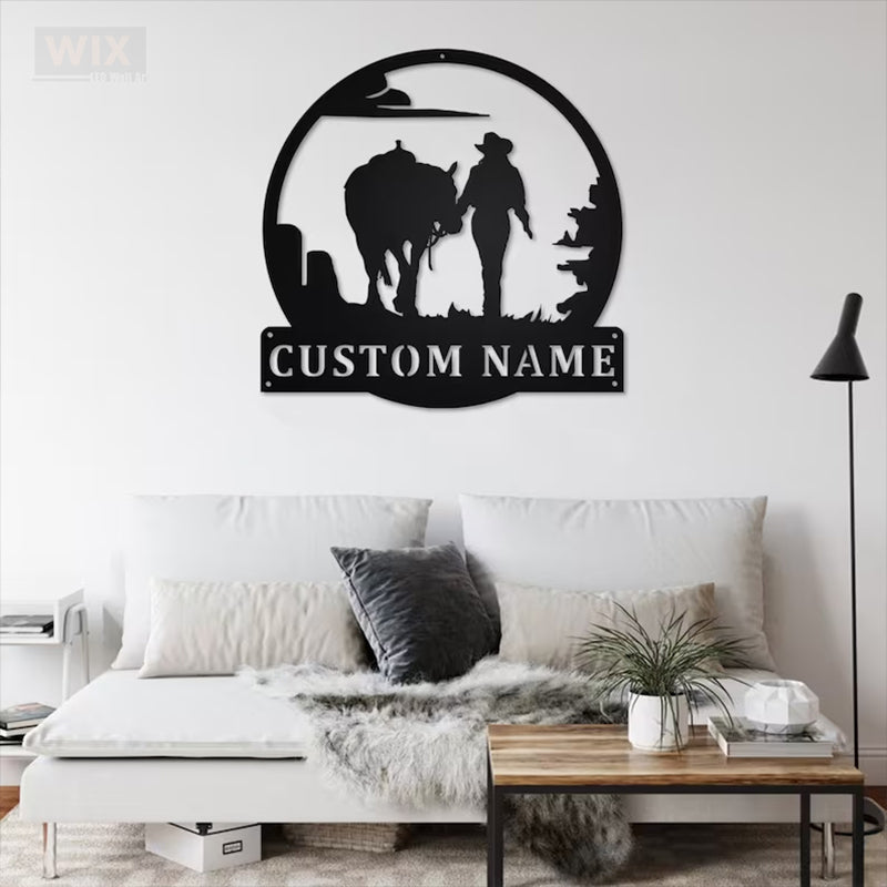 Horse LED Metal Sign