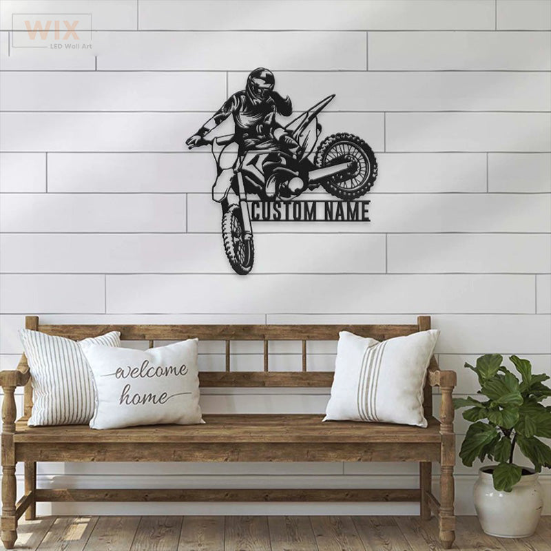 Motorcycle LED Metal Sign - Wix Decor