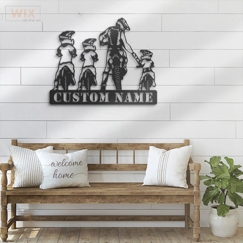 Motorcycle LED Metal Sign - Wix Decor