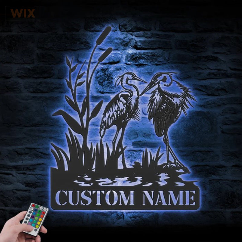 Birds LED Metal Sign
