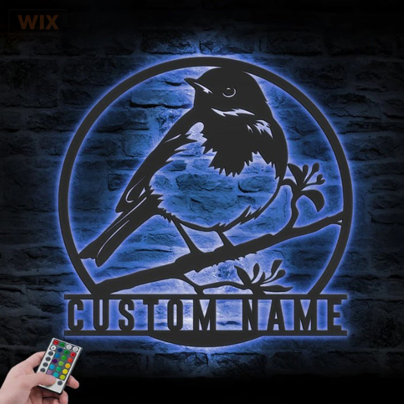 Birds LED Metal Sign