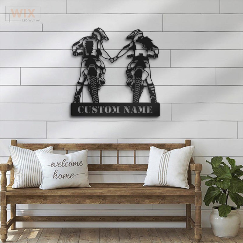 Motorcycle LED Metal Sign - Wix Decor