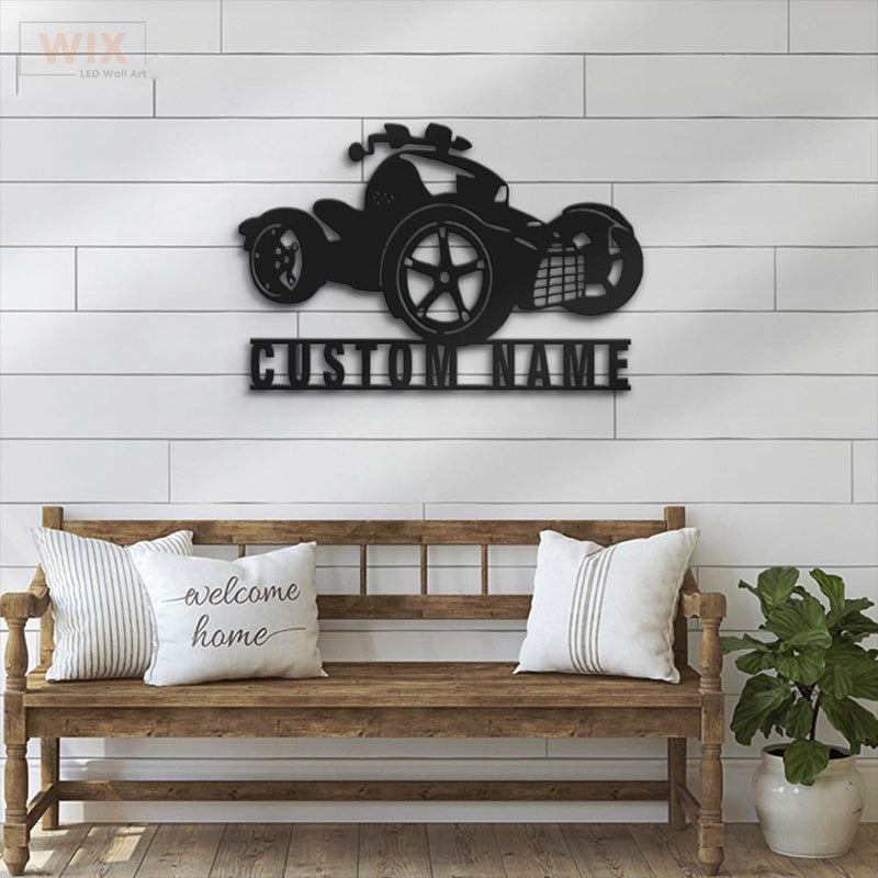 Motorcycle LED Metal Sign - Wix Decor